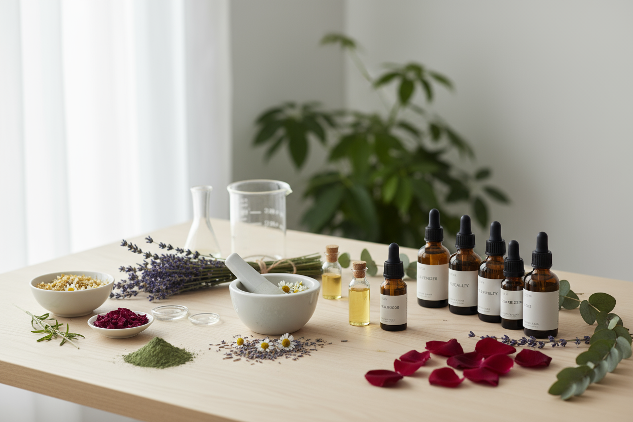Natural formulation process with botanical ingredients and essential oils — Aromu Wellness