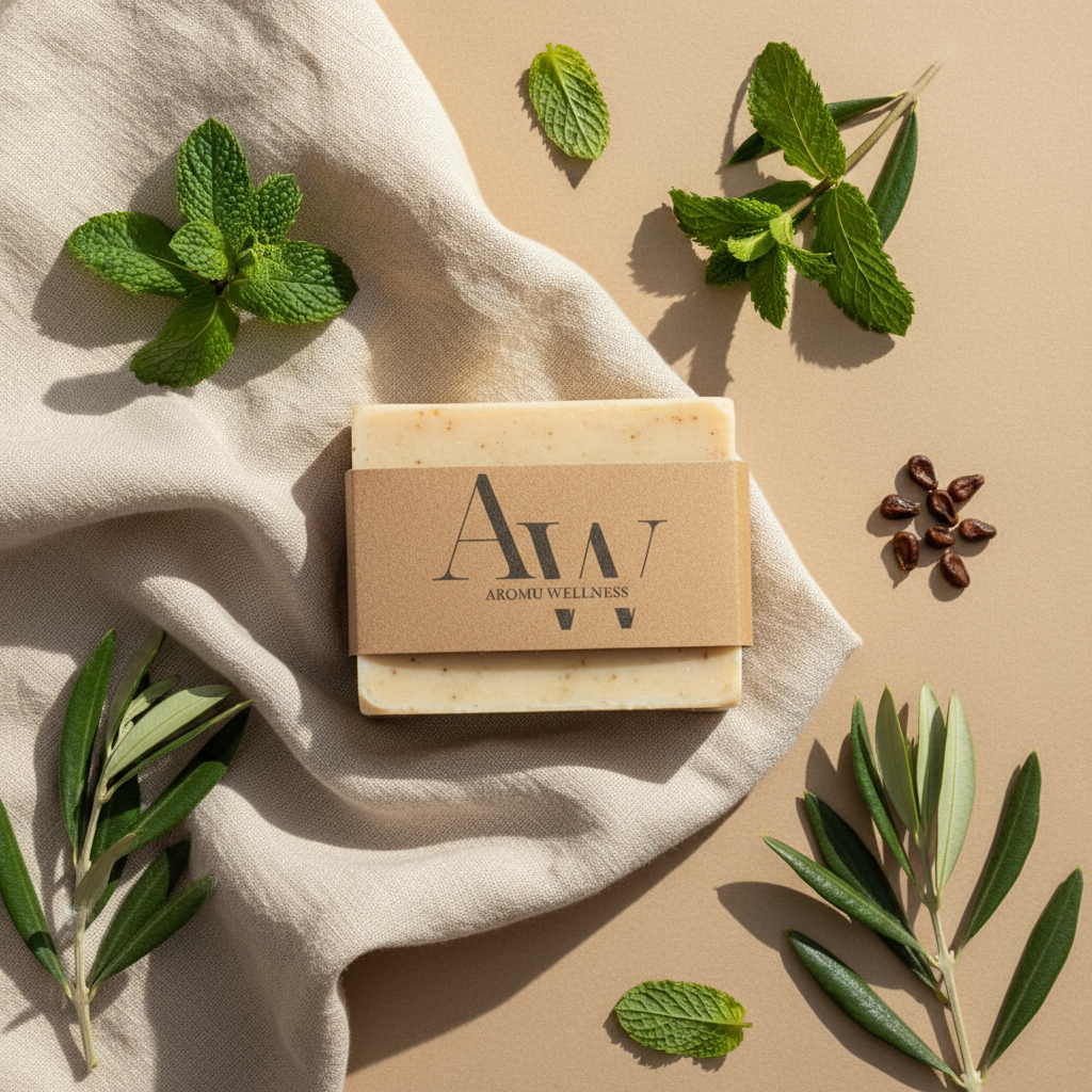 Aromu Peppermint Olive, Coconut & Grape Seed Cold Process Soap Review