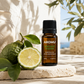 AROMU Bergamot Essential Oil with fresh bergamot fruit and leaves