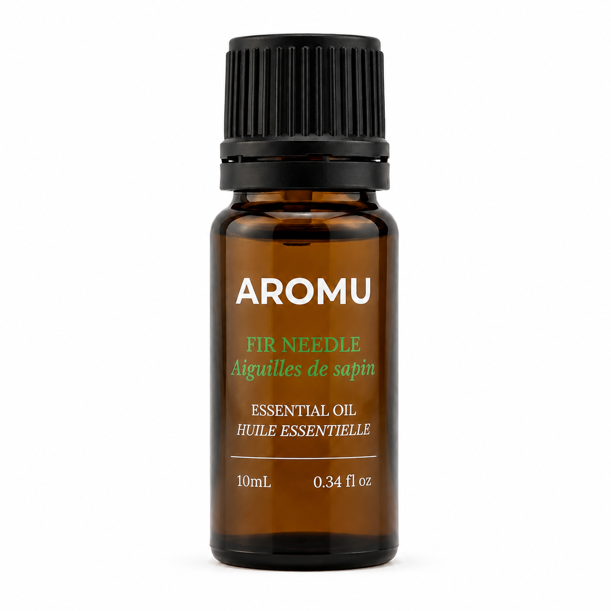 AROMU Fir Needle Essential Oil 10 mL amber glass bottle