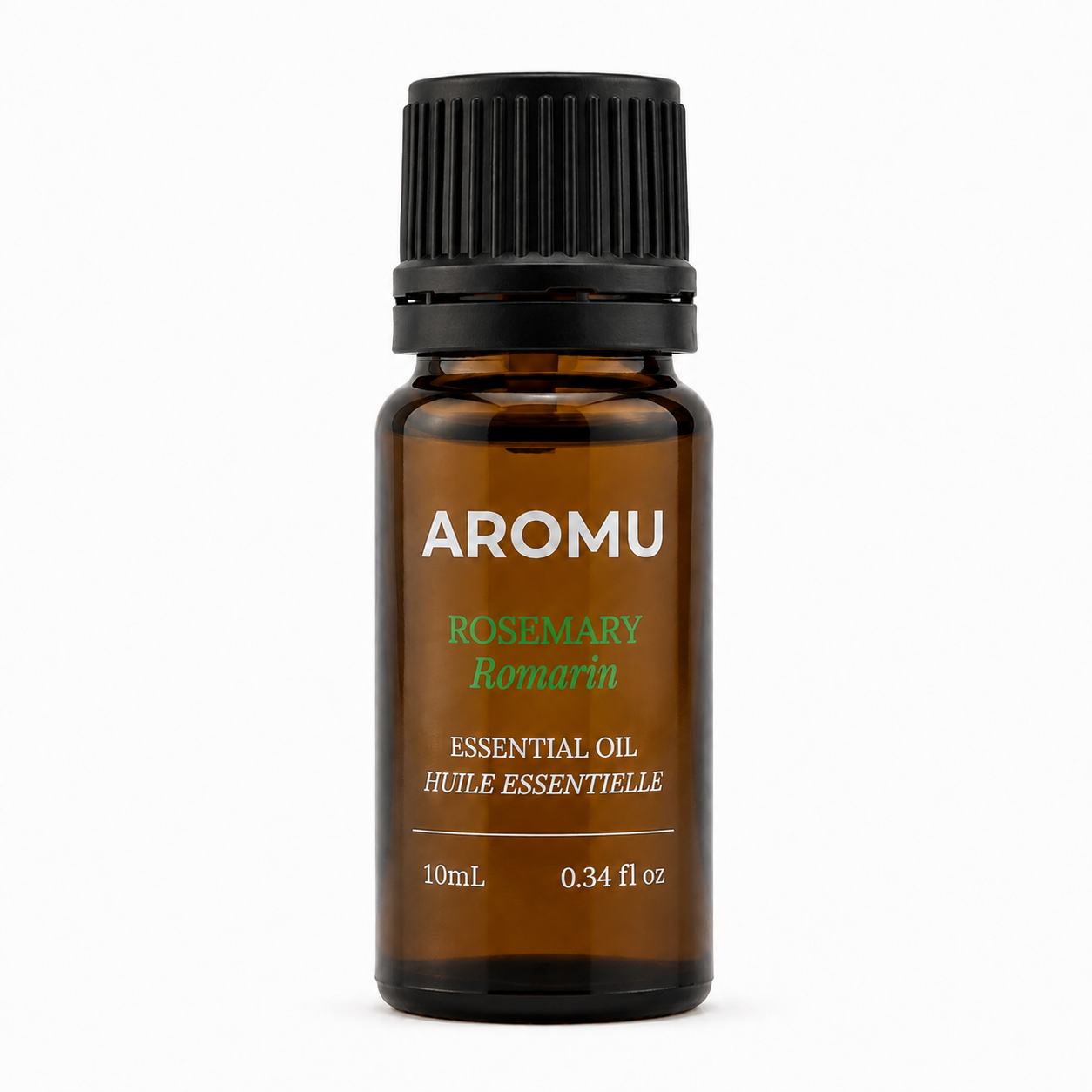 AROMU Rosemary Essential Oil 10 mL amber glass bottle